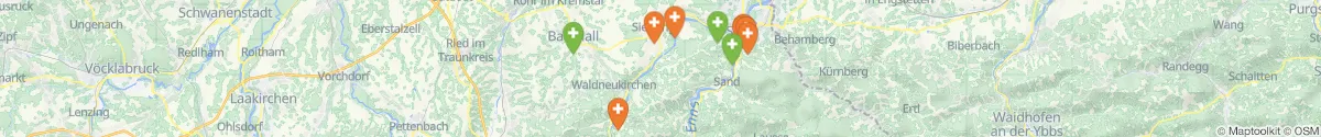 Map view for Pharmacies emergency services nearby Aschach an der Steyr (Steyr  (Land), Oberösterreich)